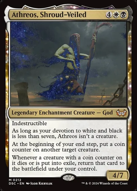 Athreos, Shroud-Veiled, Magic card DSC 212 — Duskmourn: House of Horror Commander set