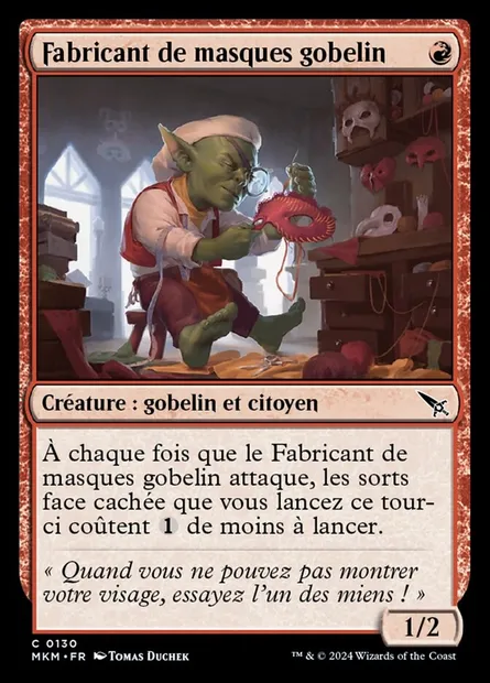 Fabricant de masques gobelin, carte Magic MKM 130 — extension Murders at Karlov Manor