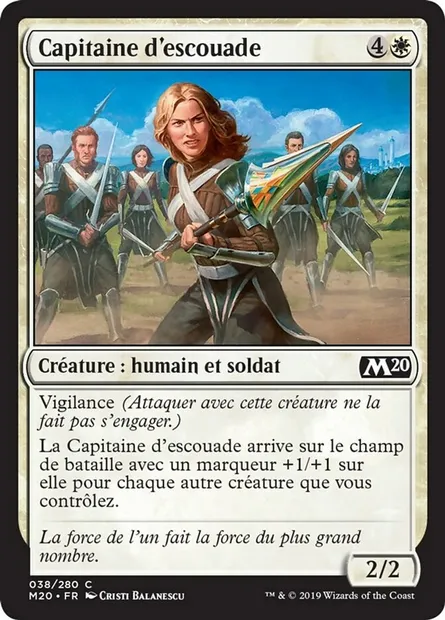 Capitaine d'escouade, carte Magic M20 38 — extension Core Set 2020