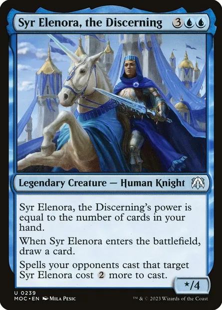 Syr Elenora, the Discerning, Magic card MOC 239 — March of the Machine Commander set