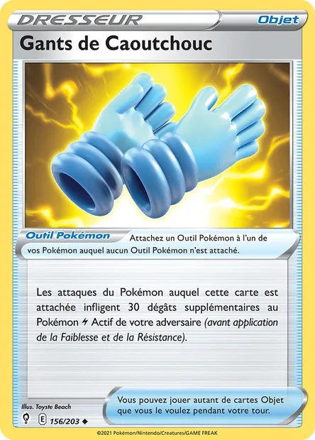 Gants de Caoutchouc, carte Pokémon EVS 156 — extension Évolution Céleste