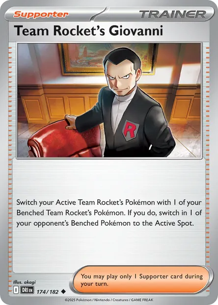 Team Rocket's Giovanni, Pokémon card DRI 174 — Destined Rivals set