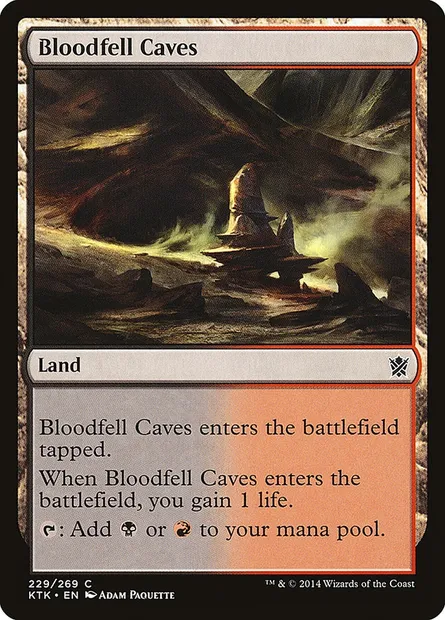 Bloodfell Caves, Magic card KTK 229 — Khans of Tarkir set