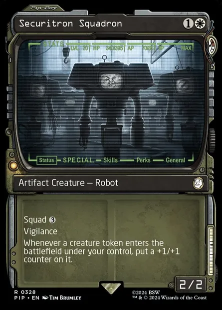 Escouade de securitrons, carte Magic PIP 328 — extension Fallout