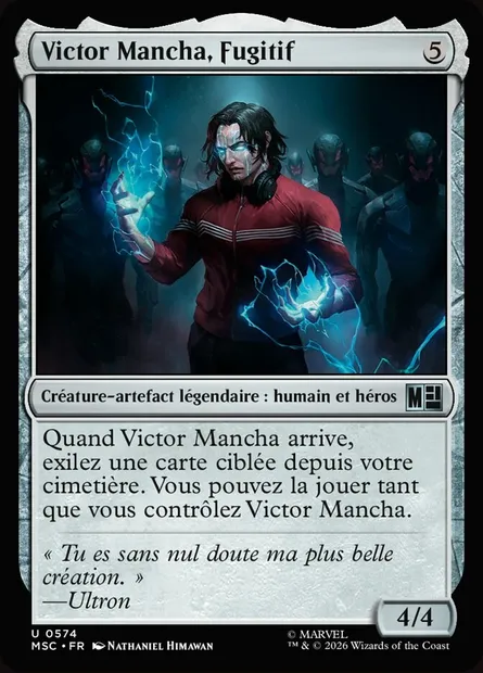 Victor Mancha, Fugitif, carte Magic MSC 574 — extension Marvel Super Heroes Commander