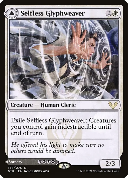 Selfless Glyphweaver // Deadly Vanity, Magic card STX 157 — Strixhaven: School of Mages set