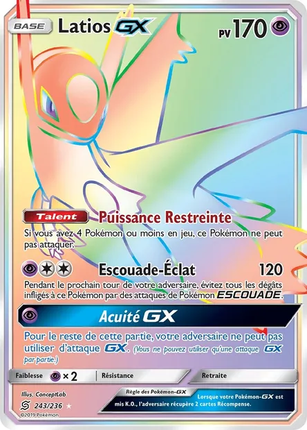Latios GX, carte Pokémon UNM 243 — extension Harmonie des Esprits
