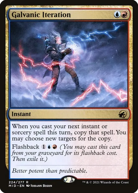 Galvanic Iteration, Magic card MID 224 — Innistrad: Midnight Hunt set