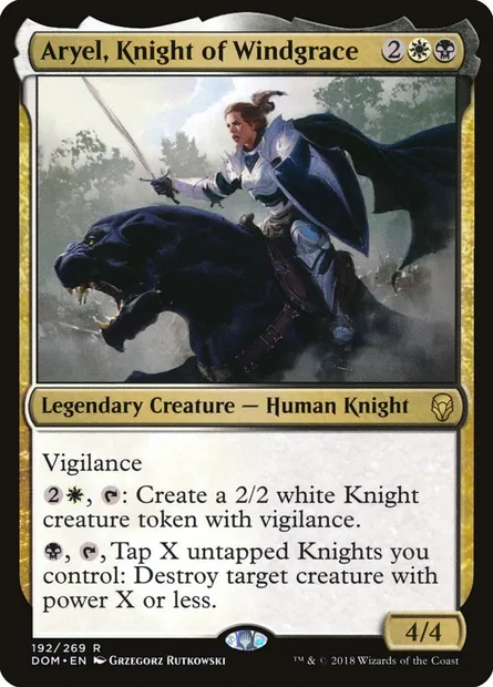Aryel, Knight of Windgrace, Magic card DOM 192 — Dominaria set