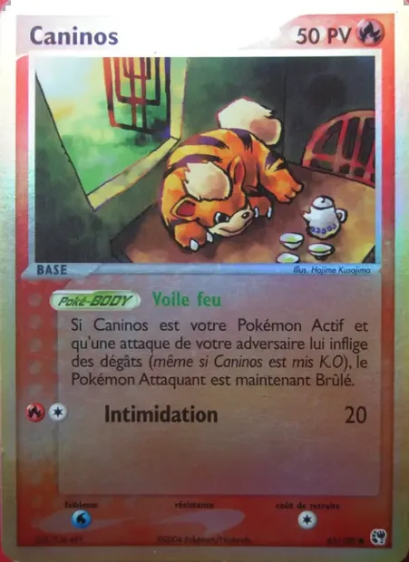 Caninos, carte Pokémon SS 65 — extension EX Tempête de sable