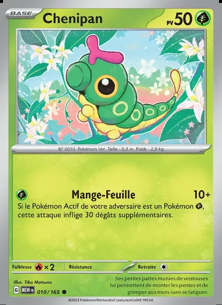 Chenipan, carte Pokémon MEW 010 — extension 151