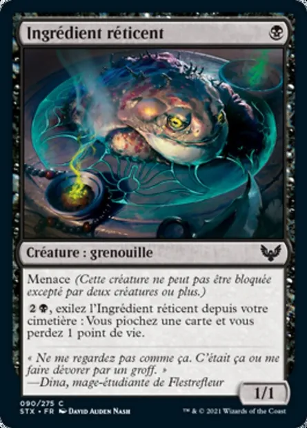 Ingrédient réticent, carte Magic STX 90 — extension Strixhaven: l'Académie des Mages