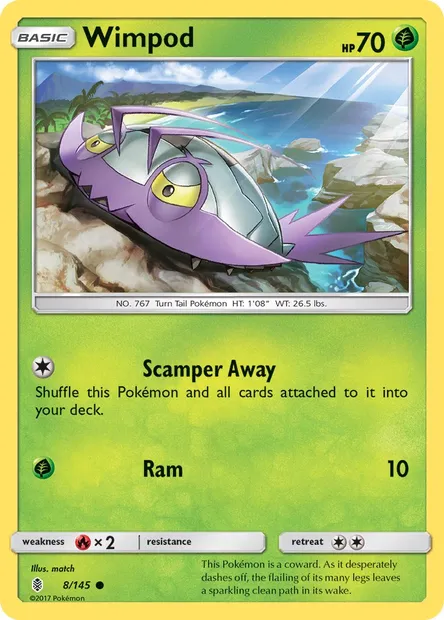 Wimpod, Pokémon card GRI 8 — Guardians Rising set