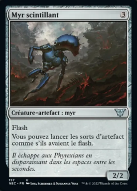 Myr scintillant, carte Magic NEC 157 — extension Neon Dynasty Commander