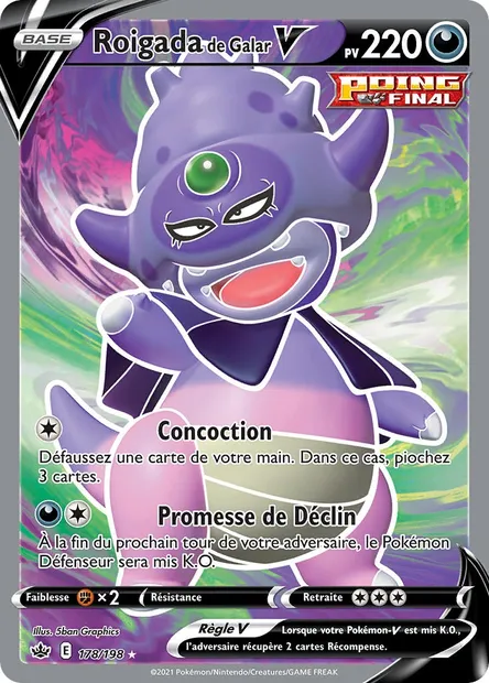 Roigada de Galar V, carte Pokémon CRE 178 — extension Règne de Glace