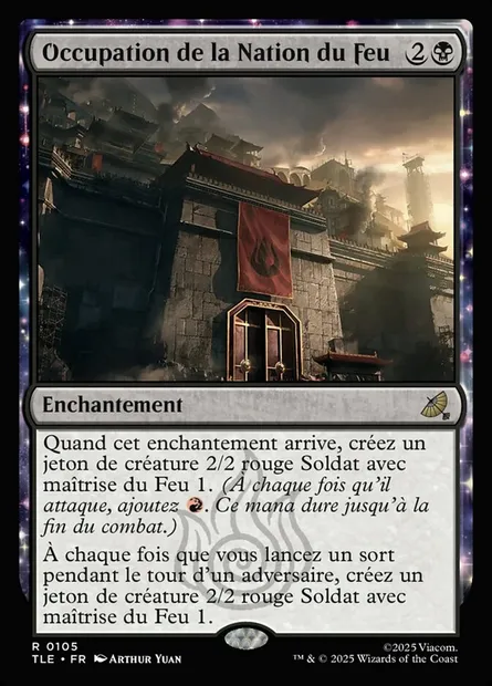 Occupation de la Nation du Feu, carte Magic TLE 105 — extension Avatar: The Last Airbender Eternal