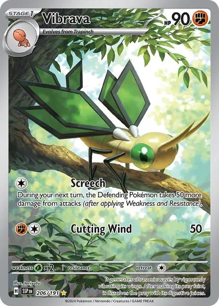 Vibrava, Pokémon card SSP 206 — Surging Sparks set