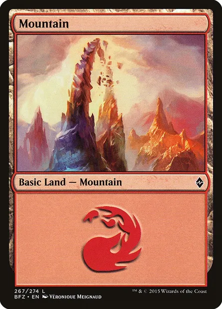 Mountain, Magic card BFZ 267a — Battle for Zendikar set