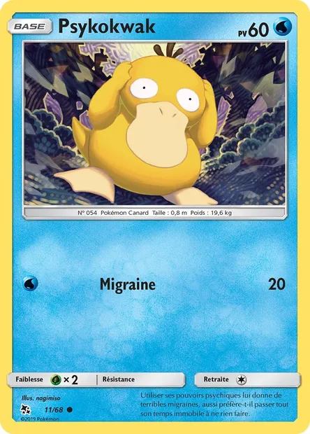 Psykokwak, carte Pokémon HIF 11 — extension Destinées Occultes