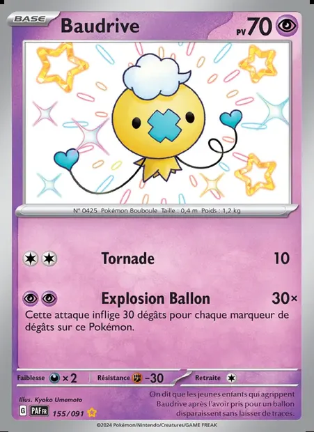 Baudrive, carte Pokémon PAF 155 — extension Destinées de Paldea