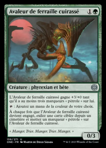 Avaleur de ferraille cuirassé, carte Magic ONE 158 — extension Tous Phyrexians