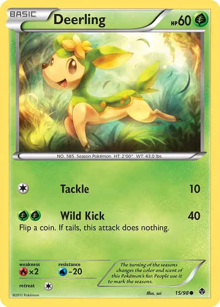 Deerling, Pokémon card EPO 15 — Emerging Powers set