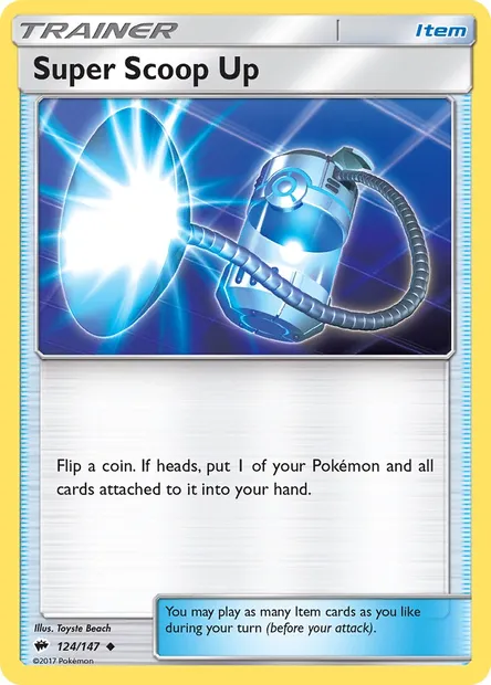 Super Scoop Up, Pokémon card BUS 124 — Burning Shadows set