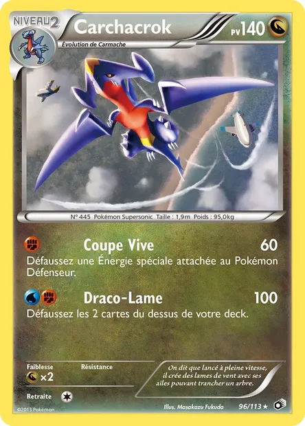 Carchacrok, carte Pokémon LTR 96 — extension Legendary Treasures