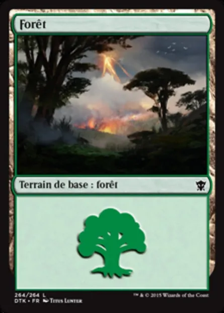 forêt, carte Magic DTK 264 — extension Les Dragons de Tarkir