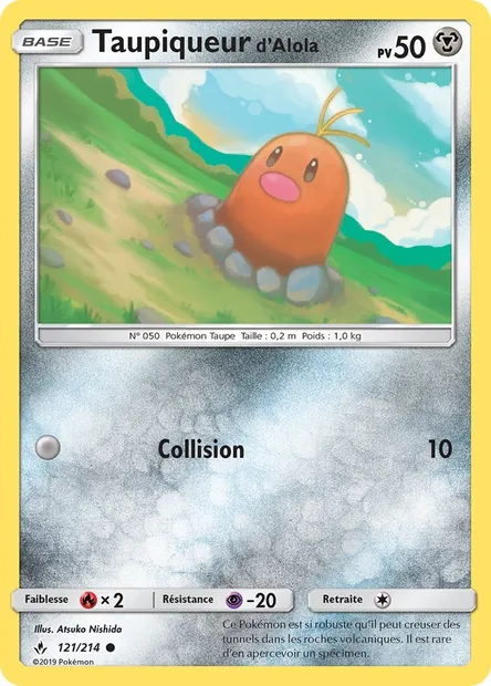 Taupiqueur d’Alola, carte Pokémon UNB 121 — extension Alliance Infaillible