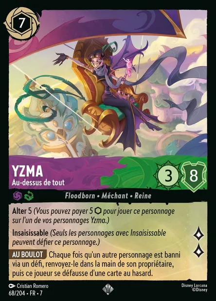 Yzma - Au-dessus de tout, carte Disney Lorcana CH7-068 — extension L'île d'Archazia