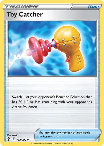 Toy Catcher, Pokémon card EVS 163 — Evolving Skies set