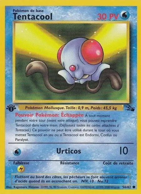 Tentacool, carte Pokémon FO 56 — extension Fossile