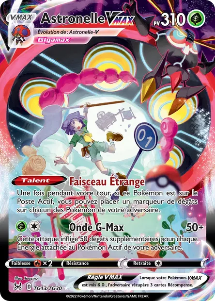 Astronelle VMAX, carte Pokémon LOR TG13 — extension Origine Perdue