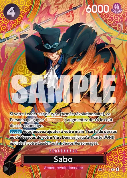 Sabo, carte One Piece P-105 — extension Carte promo