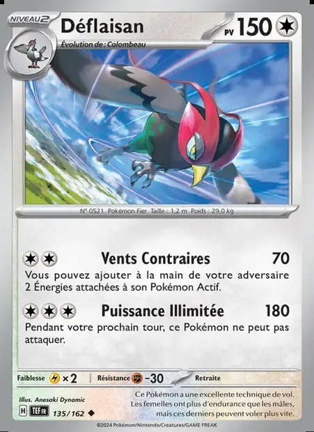 Déflaisan, carte Pokémon TEF 135 — extension Forces Temporelles