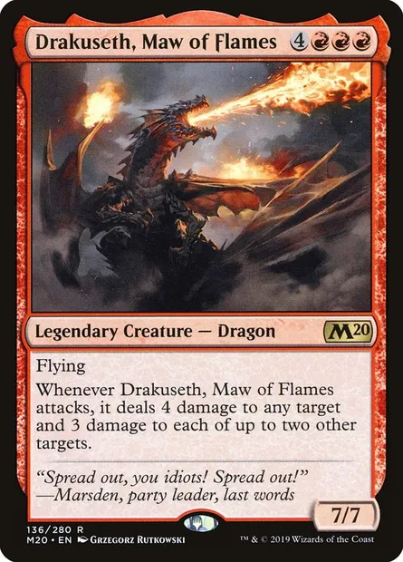 Drakuseth, Maw of Flames, Magic card M20 136 — Core Set 2020 set
