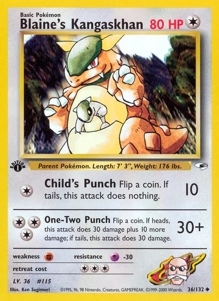 Blaine's Kangaskhan, carte Pokémon GH 36 — extension Gym Heroes