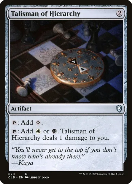 Talisman of Hierarchy, Magic card CLB 878 — Commander Legends: Battle for Baldur's Gate set