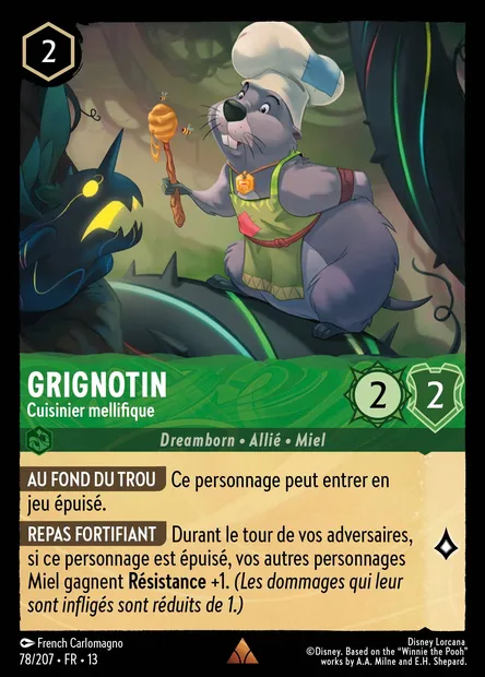 Grignotin - Cuisinier mellifique, carte Disney Lorcana CH13-078 — extension Invasion Epineuse!