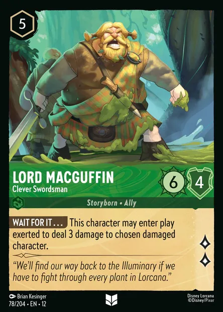 Lord MacGuffin - Clever Swordsman, Disney Lorcana card CH12-078 — Wilds Unknown set
