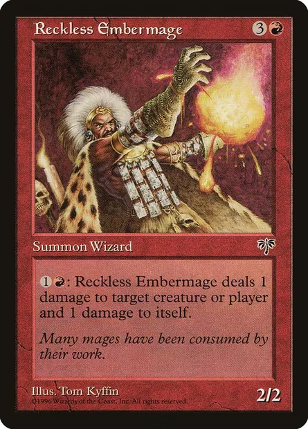 Reckless Embermage, Magic card MIR 189 — Mirage set