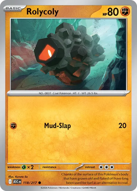 Rolycoly, Pokémon card ASC 118 — Ascended Heroes set
