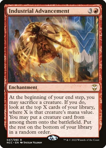Avancée industrielle, carte Magic PNCC 47p — extension New Capenna Commander Promos