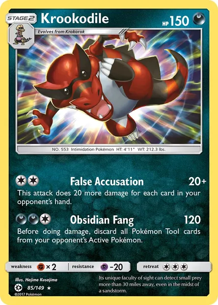 Krookodile, Pokémon card SUM 85 — Sun & Moon set