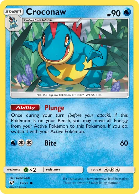 Croconaw, Pokémon card SLG 19 — Shining Legends set