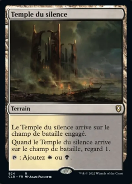 Temple du silence, carte Magic CLB 924 — extension Commander Légendes : la bataille de la Porte de Baldur