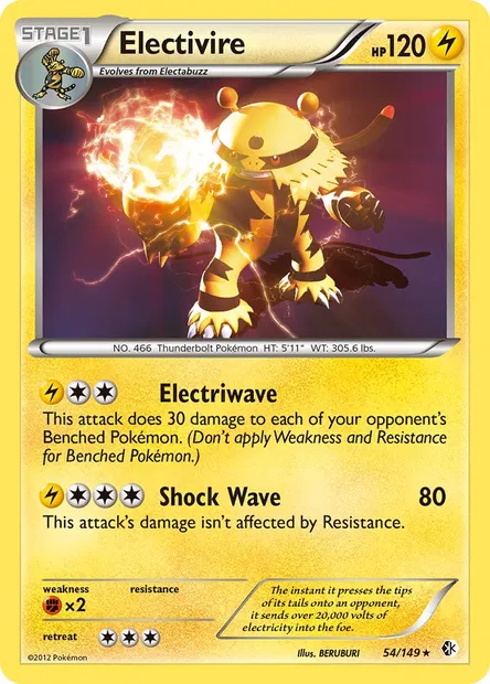 Electivire, Pokémon card BCR 54 — Boundaries Crossed set