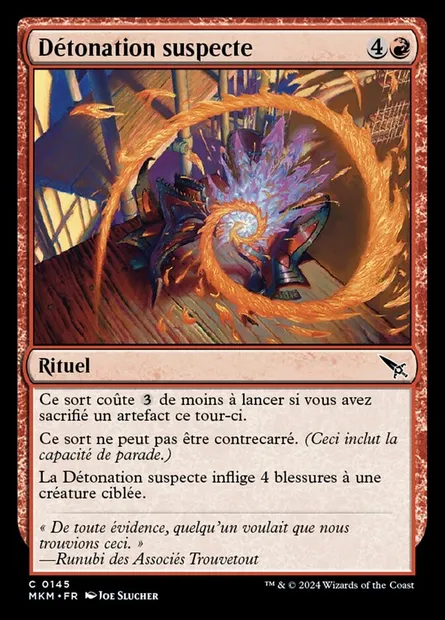 Détonation suspecte, carte Magic MKM 145 — extension Murders at Karlov Manor