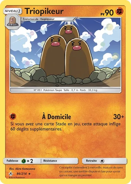Triopikeur, carte Pokémon UNB 86 — extension Alliance Infaillible